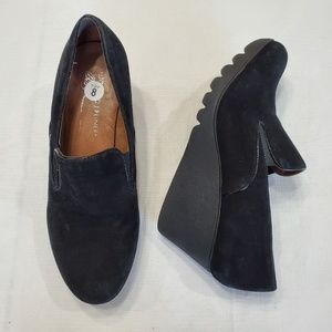 Donald Pliner Melia black suede leather wedges